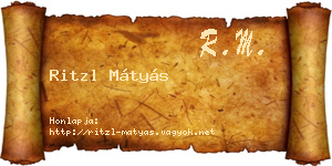 Ritzl Mátyás névjegykártya