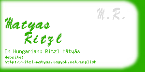 matyas ritzl business card