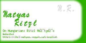 matyas ritzl business card